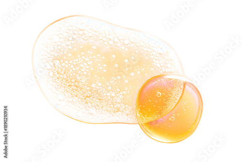 Foaming and Glossy Orange Cosmetic Textures