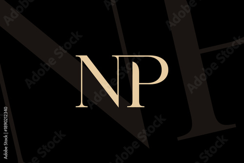Vászonkép NP or PN letter logo icon design