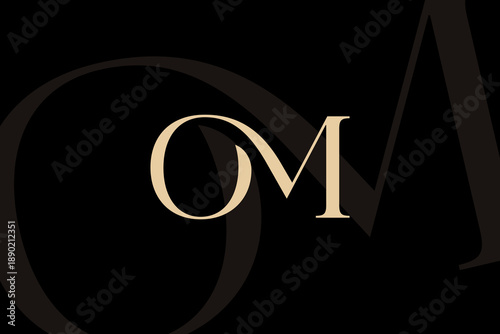OM or MO letter logo icon design. Classic style luxury initials monogram.