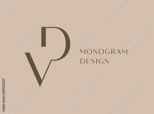 Photos VD or DV letter logo icon design