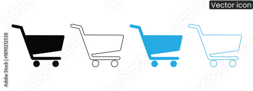 Versatile shopping cart icons for e-commerce and retail applications