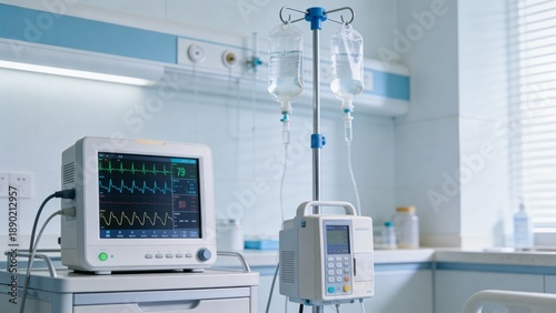 Medical equipment in hospital room