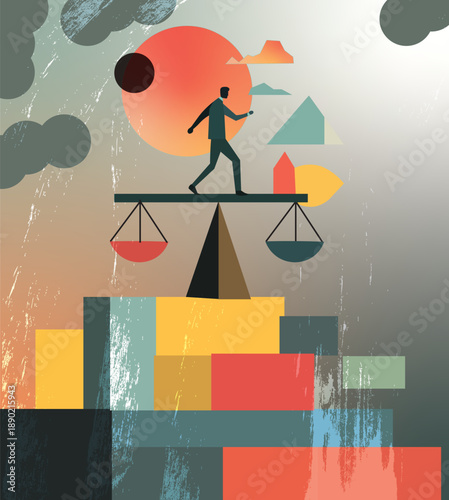 Unique Risk management vector graphics design