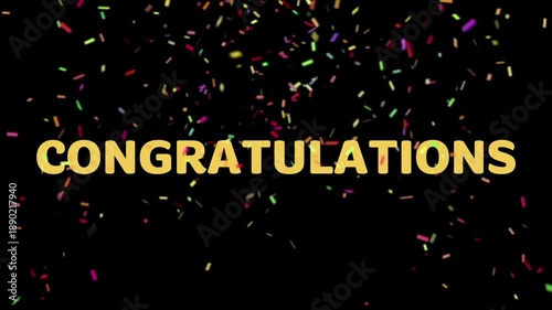 Congratulations fireworks Celebration Animation Video, congratulations gif. Congratulations Confetti fireworks Particle Glitter animated Congratulations wish. Congratulations wishes Golden Text.