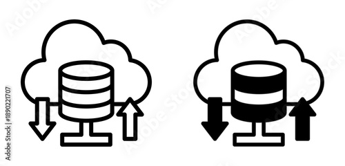 Cloud Server Icon  Collection line & Mixed Style icon 