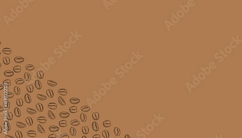 Coffee Beans Frame Pattern. Seamless Border Background. Packaging Layout Element