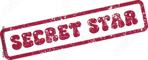 An authentic distressed red stamp boldly features the empowering words SECRET STAR symbolizing talent and destiny