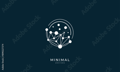 Global Technology Logo – Digital Data Network Globe Connection Icon