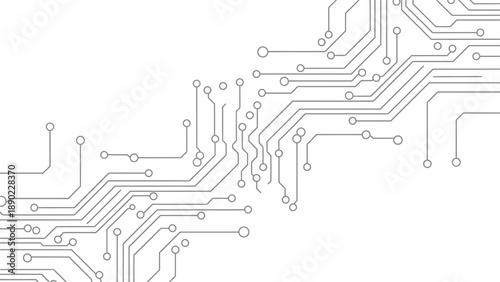 Detailed Electronic Circuit Board Technology Design Isolated White Background
