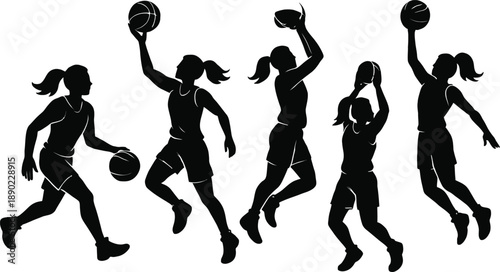 silhouette of a girl with ball
