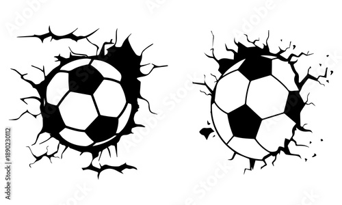 Soccer ball icon. Football game ball icons
