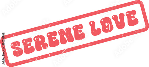 Elegant Serene Love text in a classic distressed stamp effect for heartfelt romantic expressions