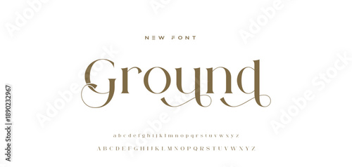 Lettering Minimalist Fashion. Elegant alphabet letters serif font and number. Typography fonts regular uppercase, lowercase.