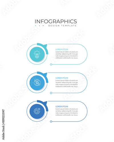 Business infographic template. 3 Step timeline journey. Process diagram, Infograph elements vector illustration.