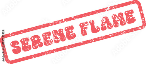 Serene Flame rectangular rubber stamp with a grunge effect representing inner warmth and peace