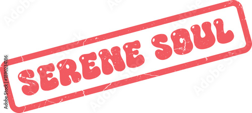 Serene Soul Textured Red Rubber Stamp Symbolizing Inner Peace and Emotional Calm