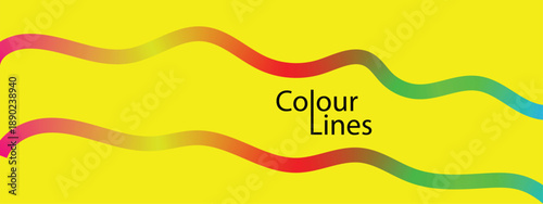 Abstract wavy line background , gradient color shapes pattern with bold wave lines.