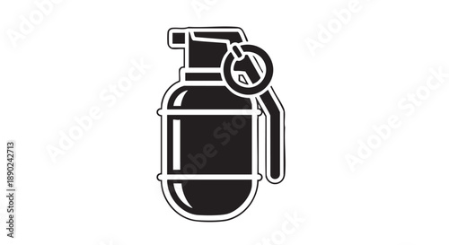 Illustration of a Hand Grenade Icon on a Plain Background from a Front View