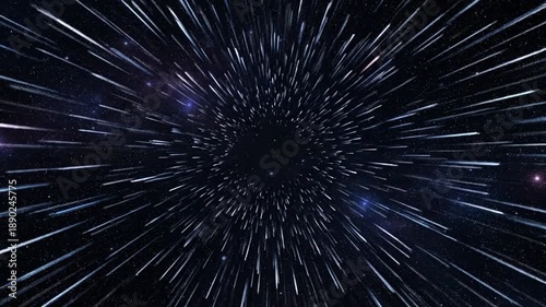 Cosmic Warp Speed Tunnel Through Stars and Nebula, Space Travel