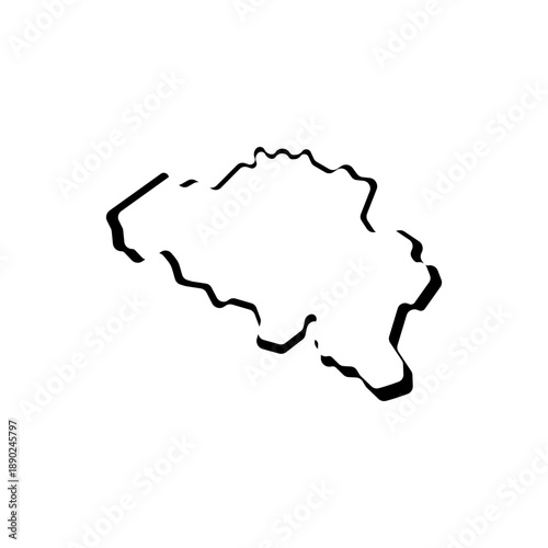 belgium map vector logo icon border