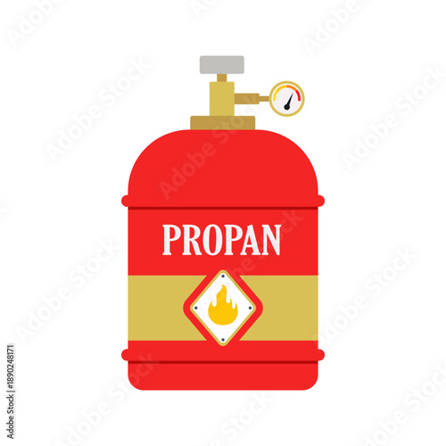 Industrial gas tanks and cylinders illustration set