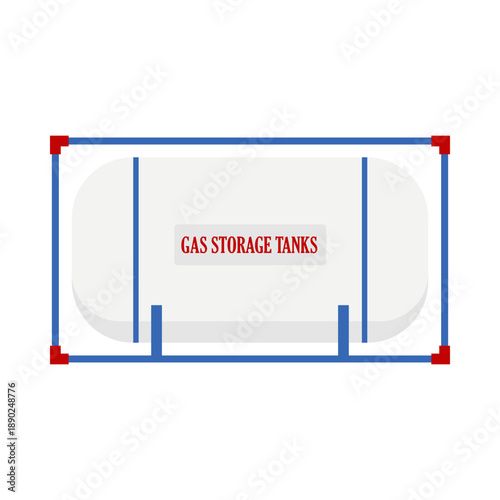 Industrial gas tanks and cylinders illustration set