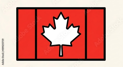 Simple cartoon illustration of the national flag of Canada.