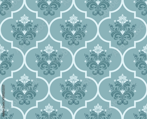 Traditional Mughal motif design illustrations seamless patterns with floral for fabric, textiles, clothing, wrapping paper.