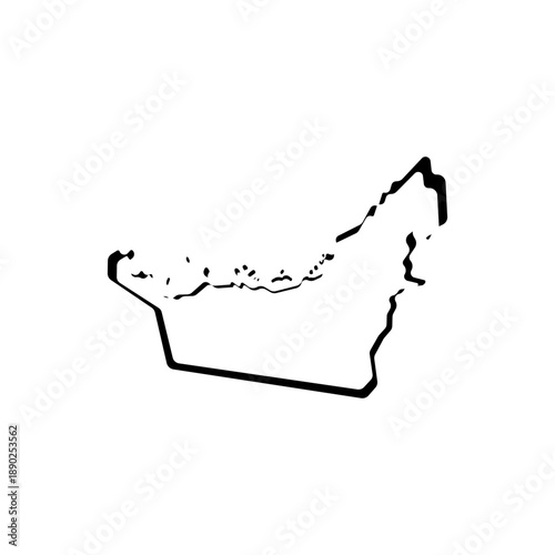 united arab emirates country map border logo vector
