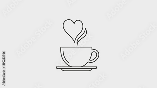 heartfelt coffee cup love symbol