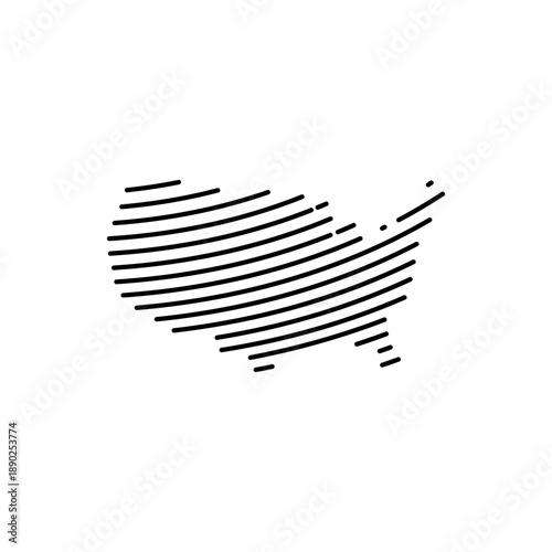 united states of america us map vector logo icon border