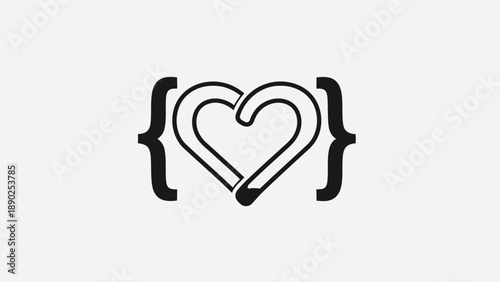 heart shaped code bracket symbol