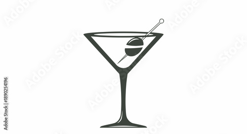 martini glass with olive