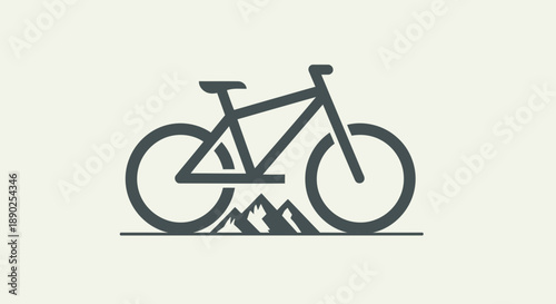 mountain bike icon, cycling silhouette