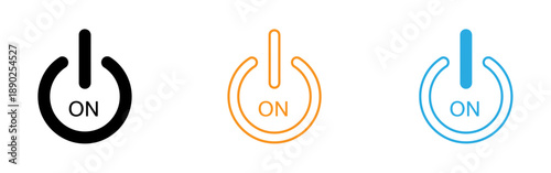 Power button on icons in different colors