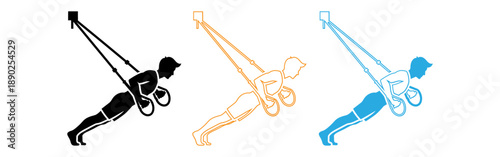 Three climbers in different colors