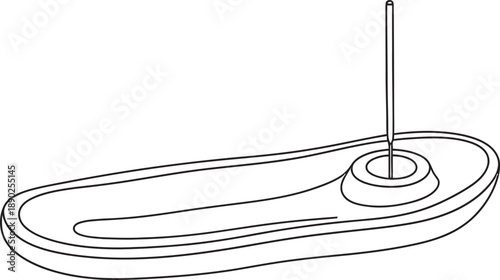 Simple line drawing of a cat feeding dish