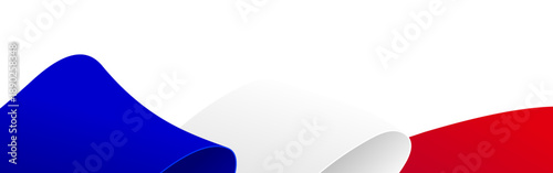 French flag banner, France background, waving flag border