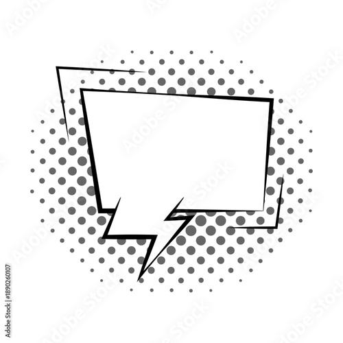 Comics book speech bubble, speech balloon or cartoon design element isolated on white background. Vector illustration