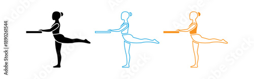 Three silhouettes performing a martial arts stance with a baton