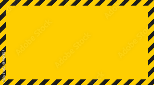 Warning frame with yellow and black diagonal stripes. Rectangular warning frame. Seamless set of warning and signal tape. EPS 10.