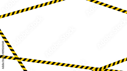 Warning tape background icon. Black and yellow striped caution pattern in flat design style. Vector illustration for safety, alert, hazard, or construction concepts.