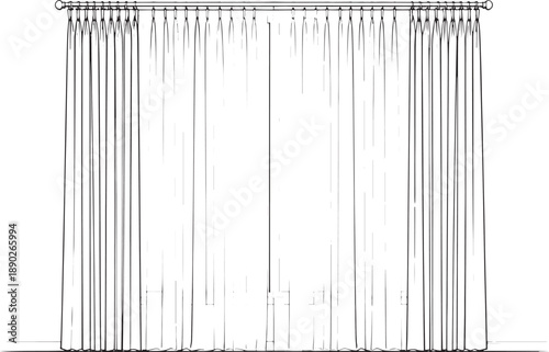 Elegant, sheer curtains hang in front of a window, allowing soft light to filter through, adding a touch of sophistication and serenity to any interior space.