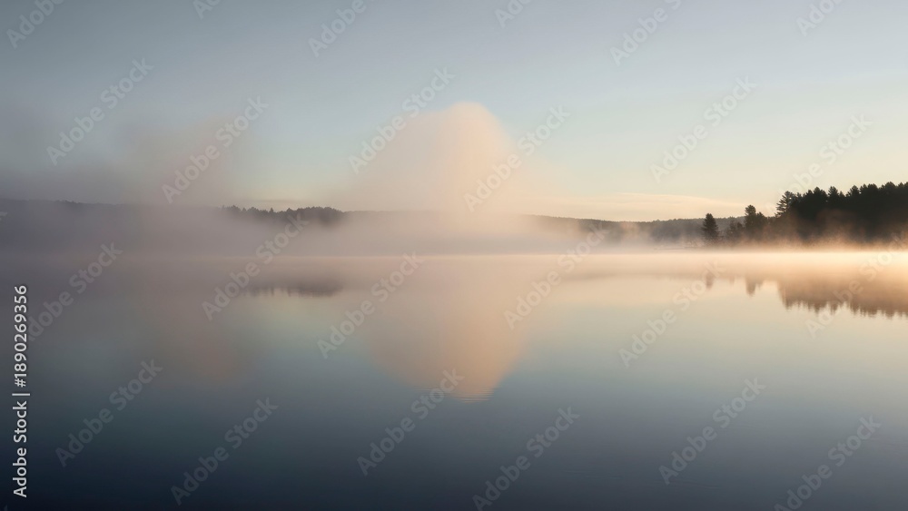 Fototapeta premium Lake mist scene
