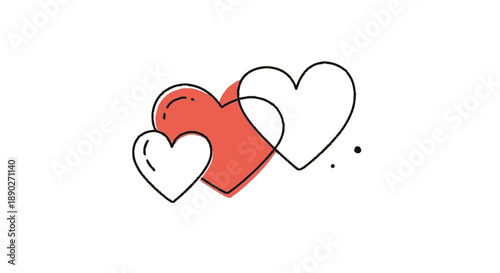 Three Hearts Symbolizing Love and Connection.