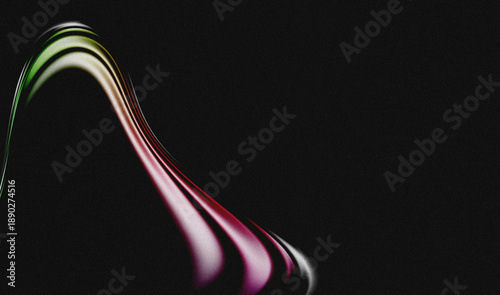 Canvastavla Abstract grainy neon liquid flow on black background, creating a modern futuristic atmosphere