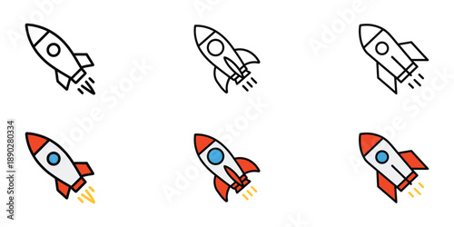 Rocket icon vector. Startup, launch and space travel symbol. vector illustration.