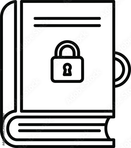 Locked book icon representing secure information