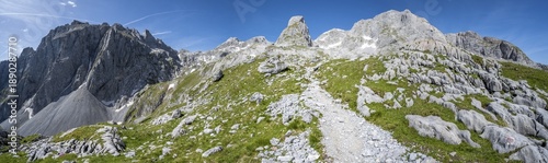 Wallpaper Mural Hiking trail, panorama, rocky mountains with summit Großer Gamsleitenkopf and Torsäule, ascent to Hochkönig, Ochsenkar, Berchtesgaden Alps, Salzburger Land, Austria Torontodigital.ca