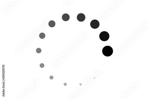 Konstfotografi Gray circular loading spinner icon for data processing and progress buffering status, web interface wait symbol isolated on transparent background for app and software design